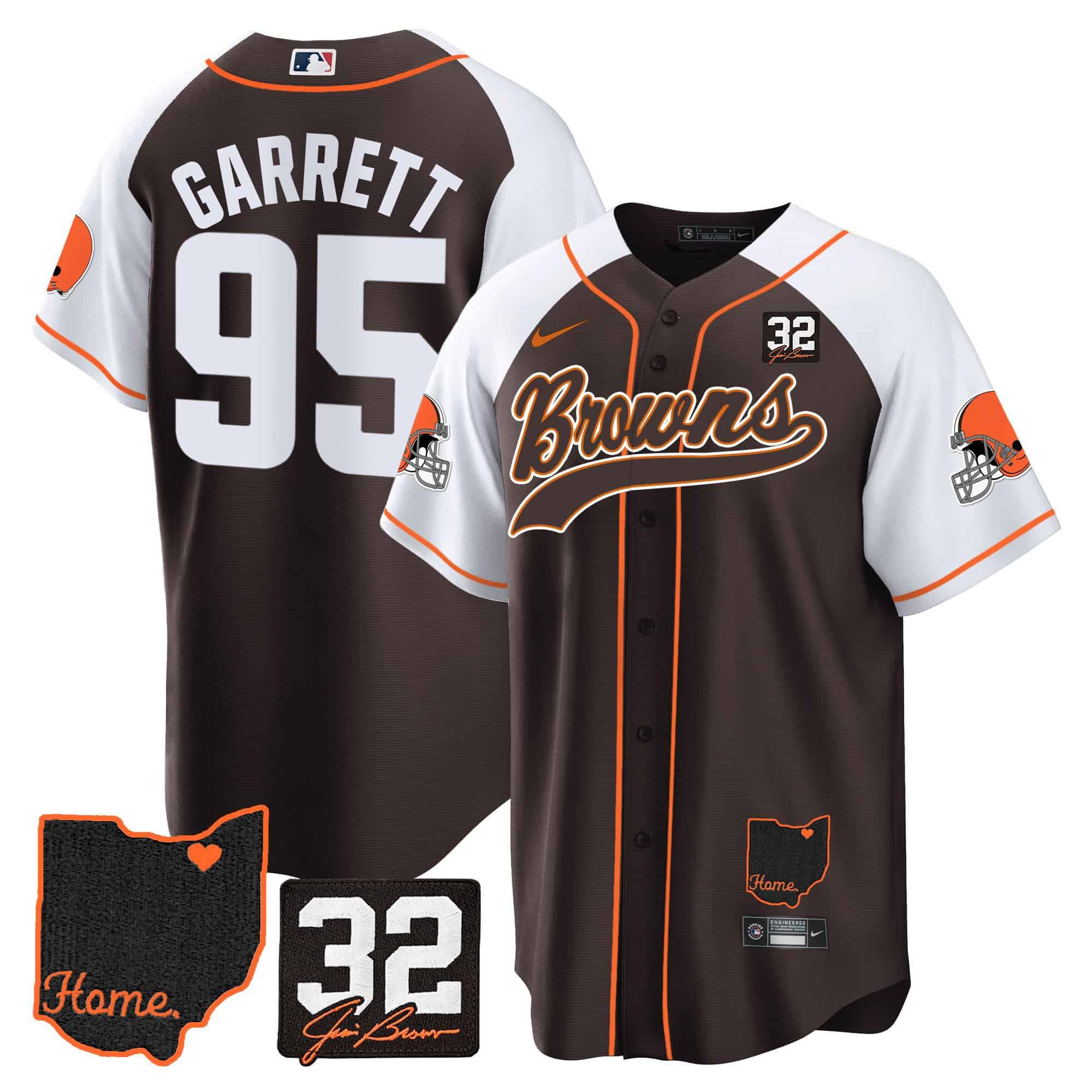 Men Cleveland Browns #95 Garrett Brown Memorial Home Patch Baseball 2024 Nike NFL Jersey->indianapolis colts->NFL Jersey